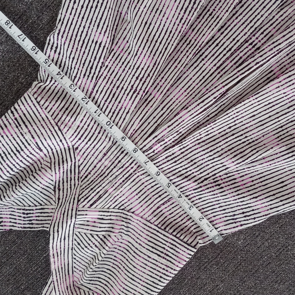 💘Carolina Herrera💘 - Black/White/Pink Stripe Pleated Cotton Midi Dress - Picture 14 of 15